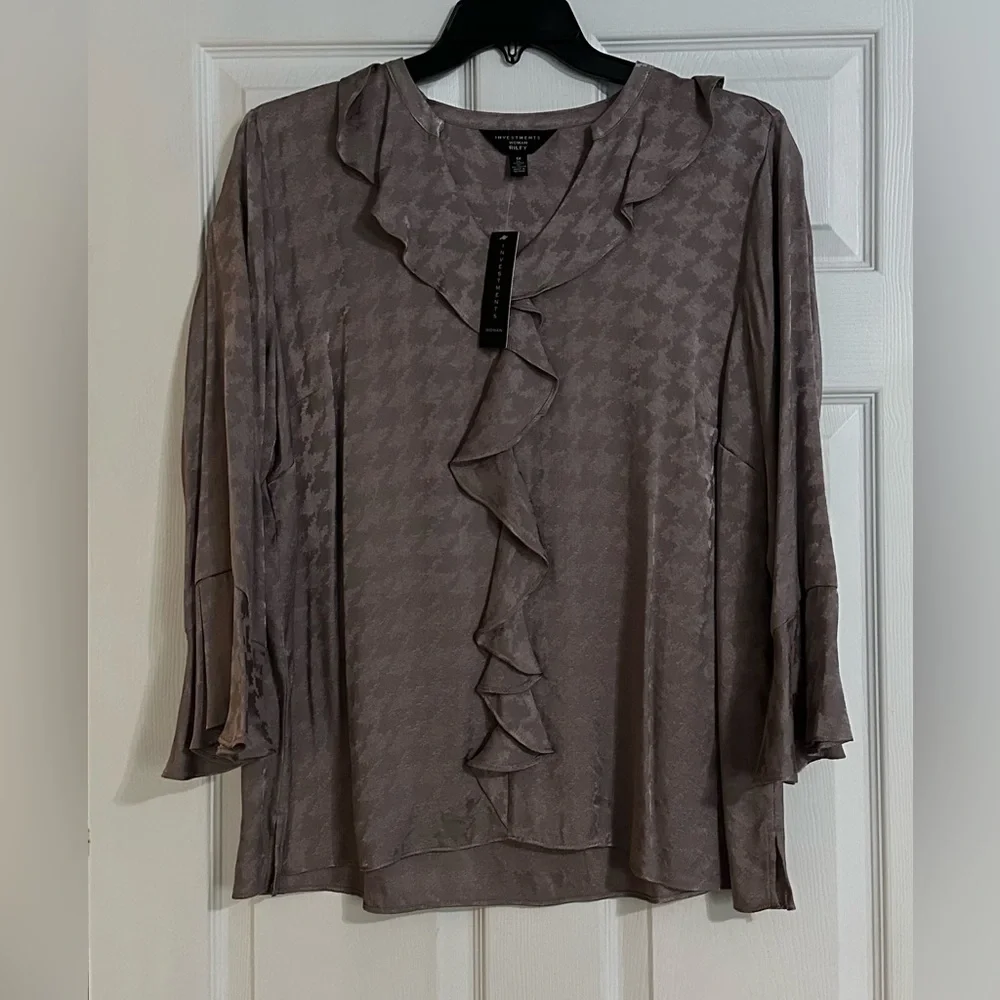 NWT Investments‎ Riley Women's Ruffled Blouse - Size 1X